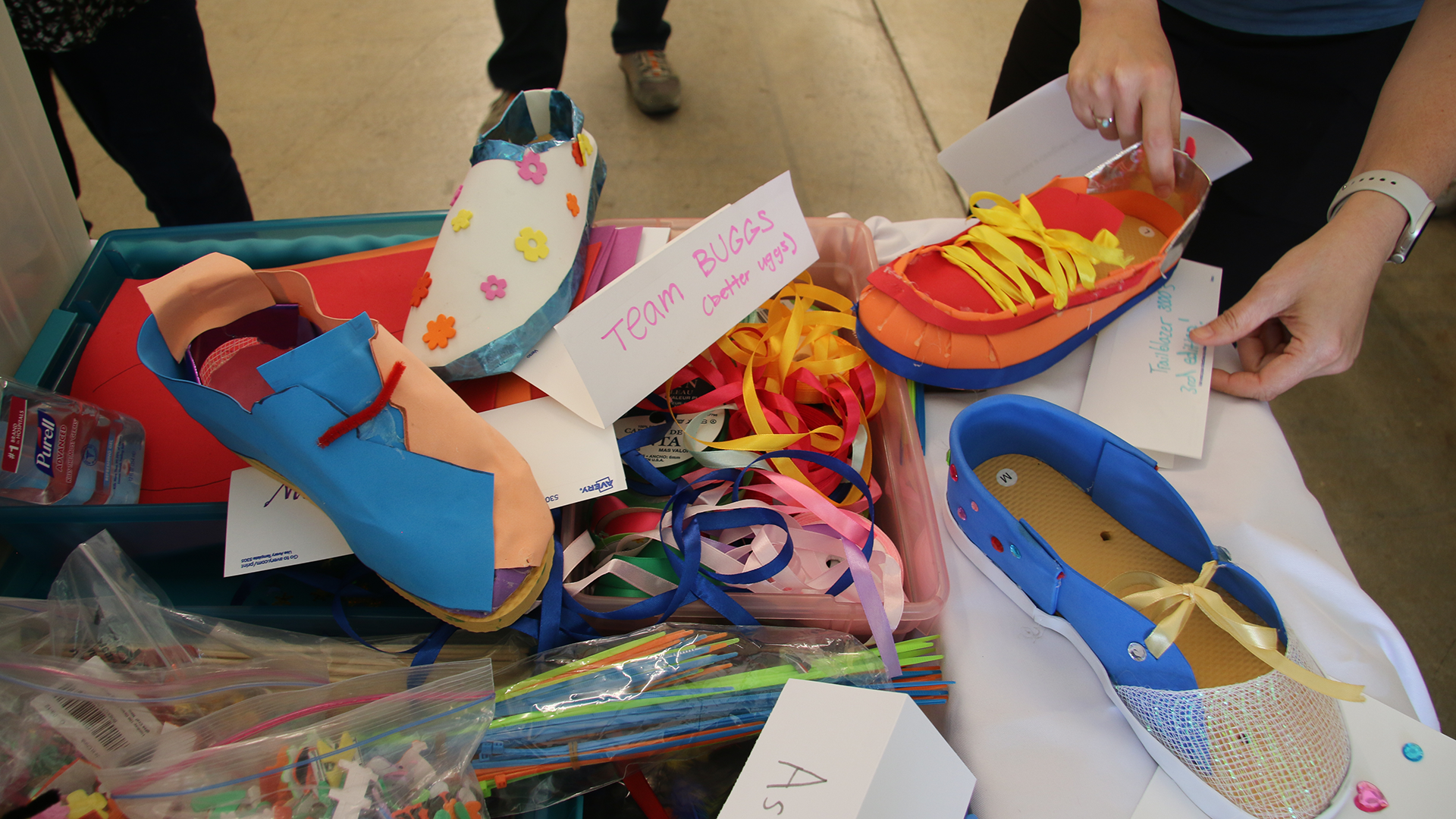 Shoes await judging