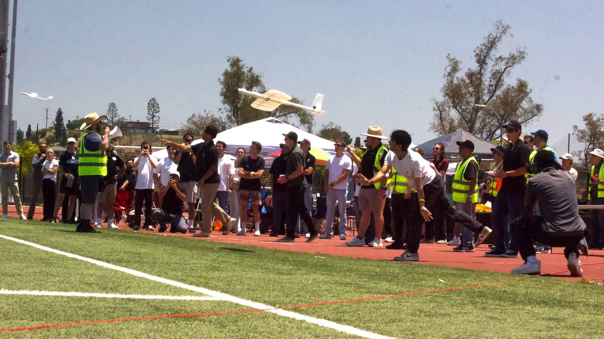 Student launches plane into the air