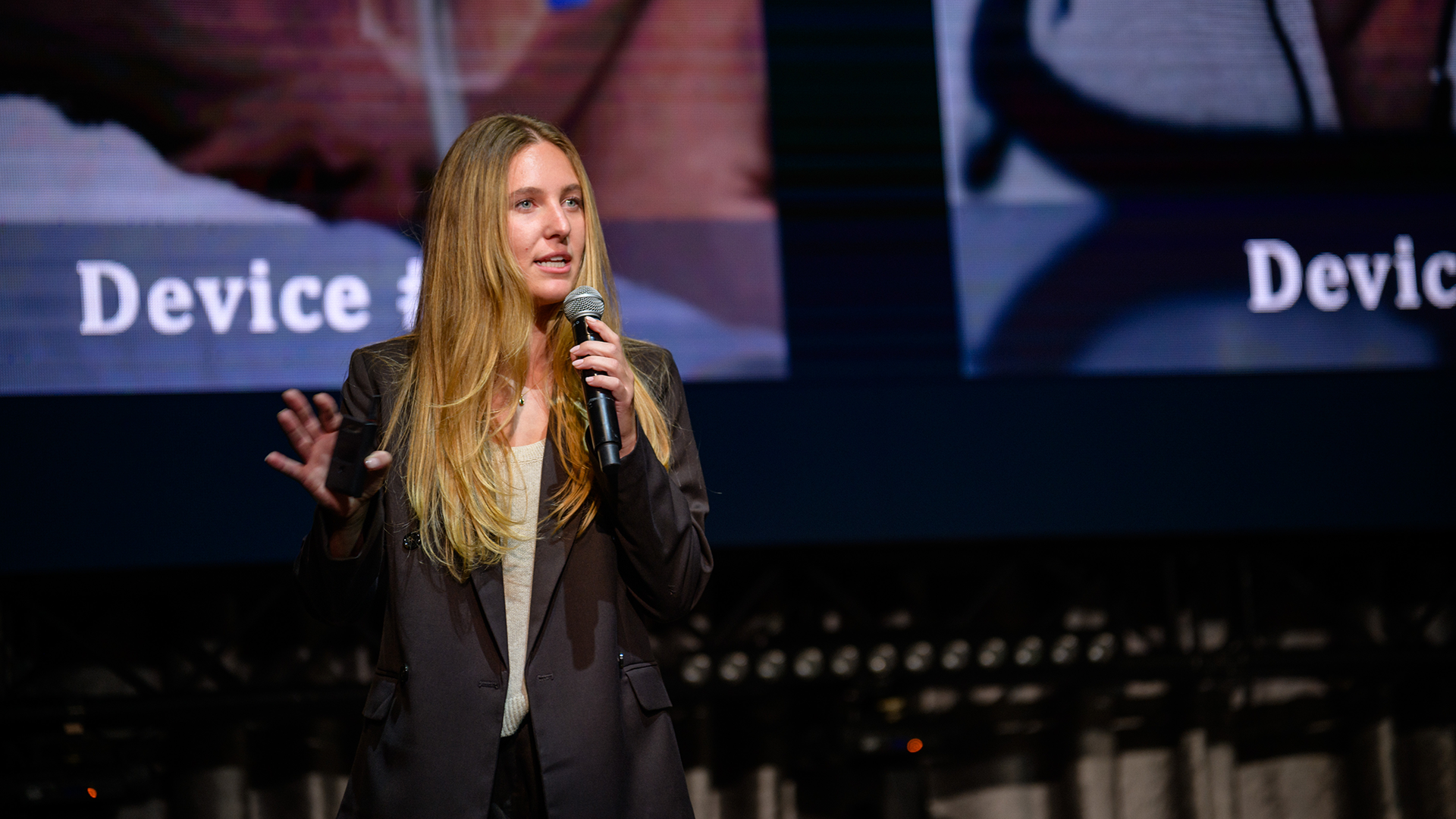 Student speaking during presentation
