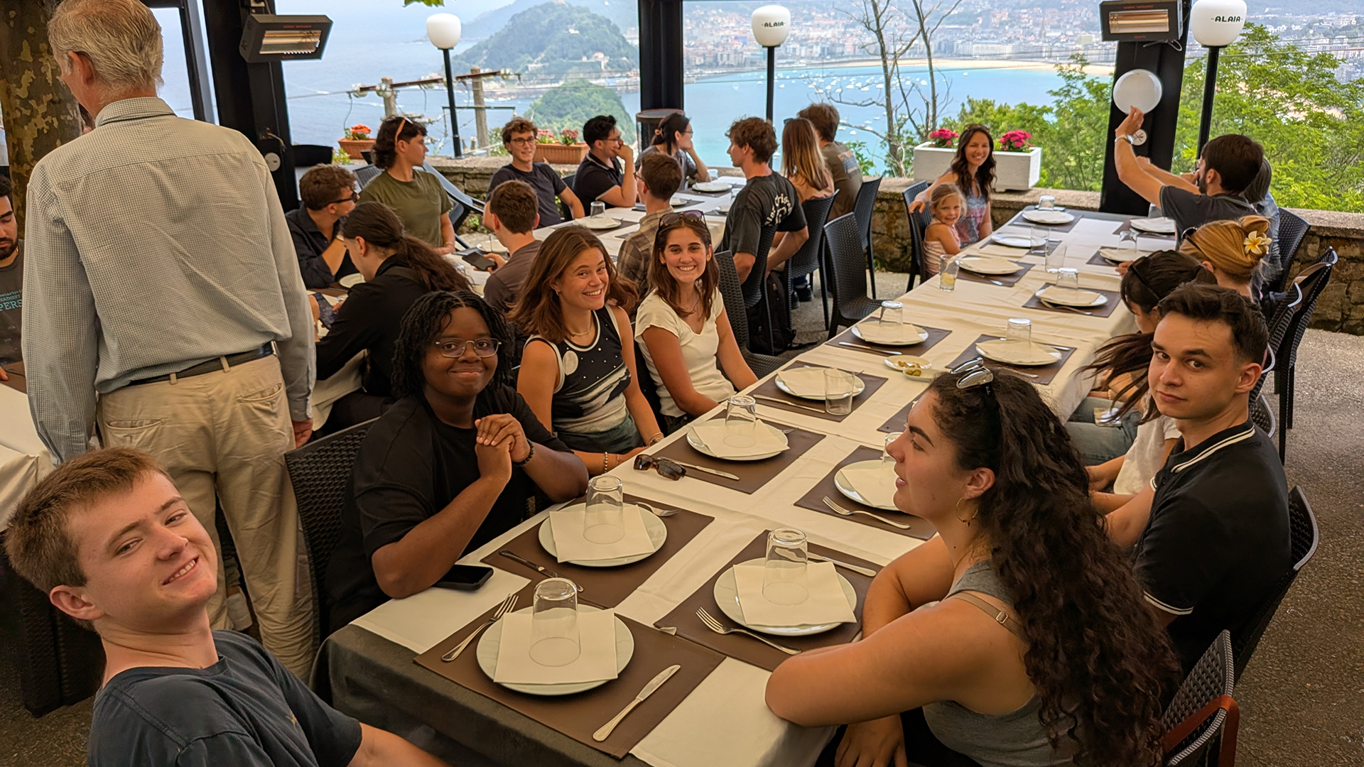 Students gather for meal in Spain
