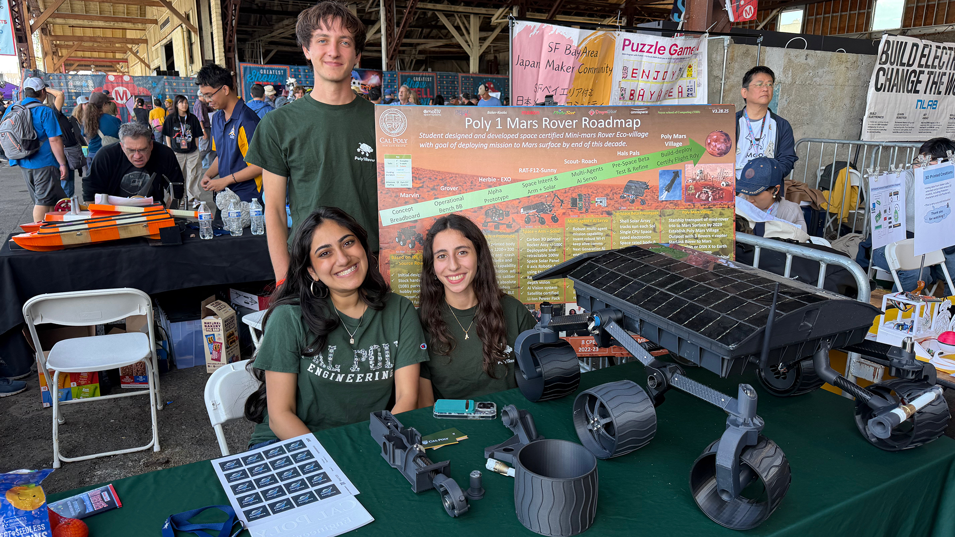 Students display rover during makers faire
