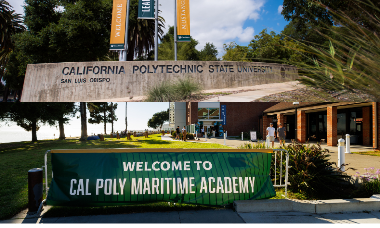 Photos of 2 campus entrances
