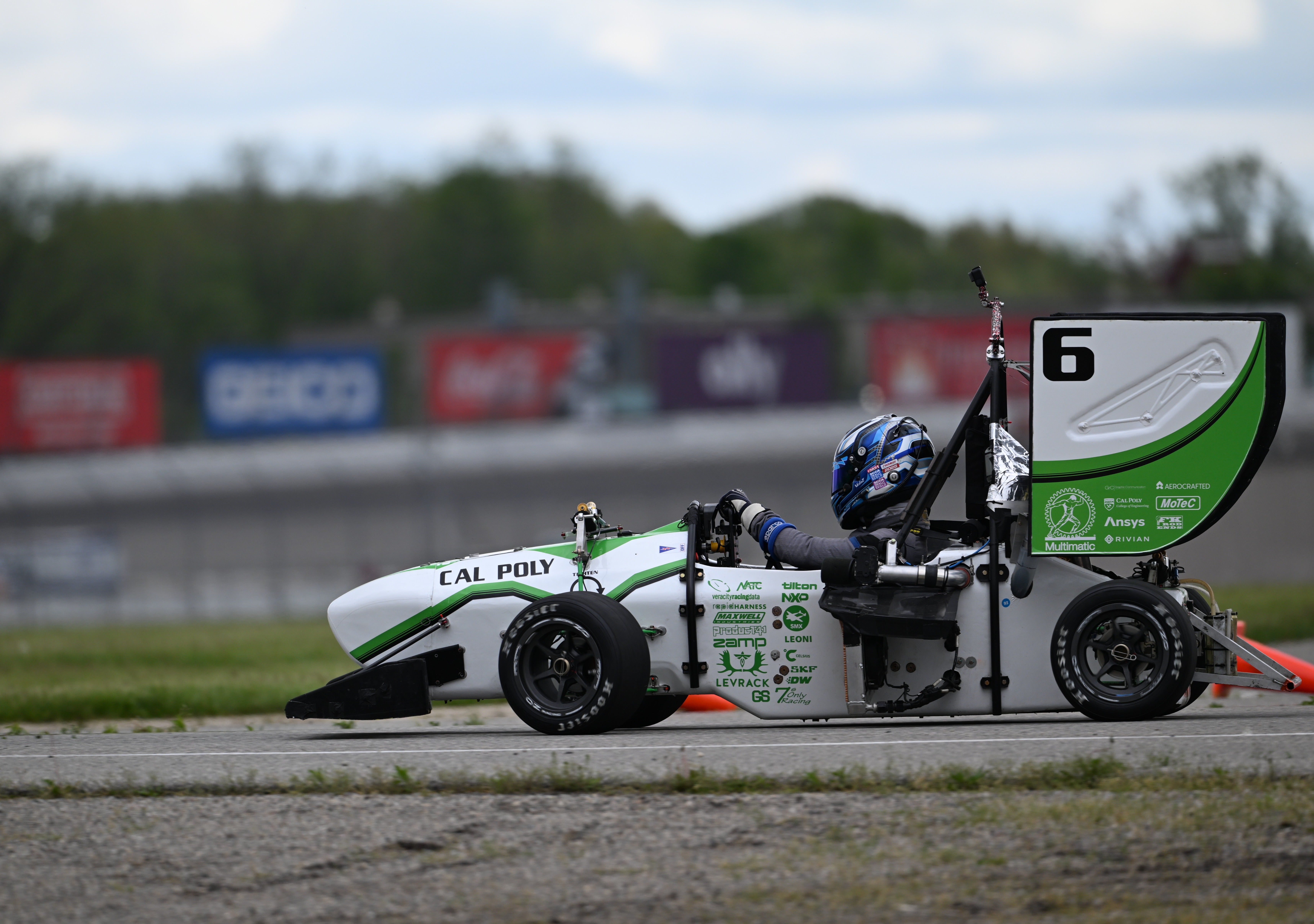 Cal Poly Racing Formula car speeds around the track