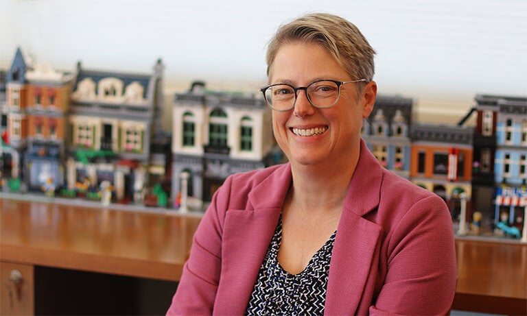 Photo of dean in her office