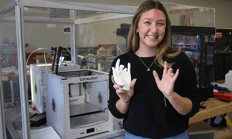 Maggie Collier (biomedical engineering) in the Teche lab.