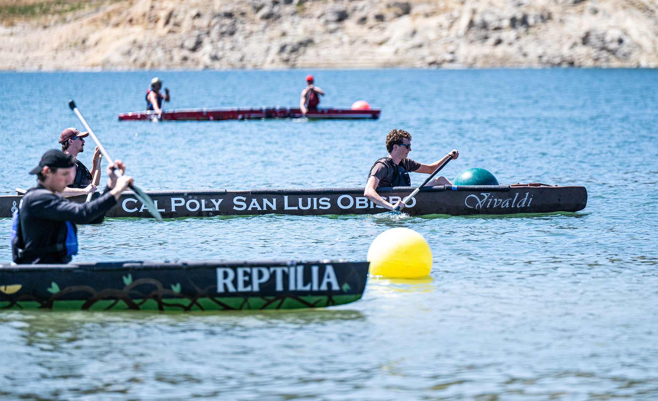Men's sprint team competes at the lake