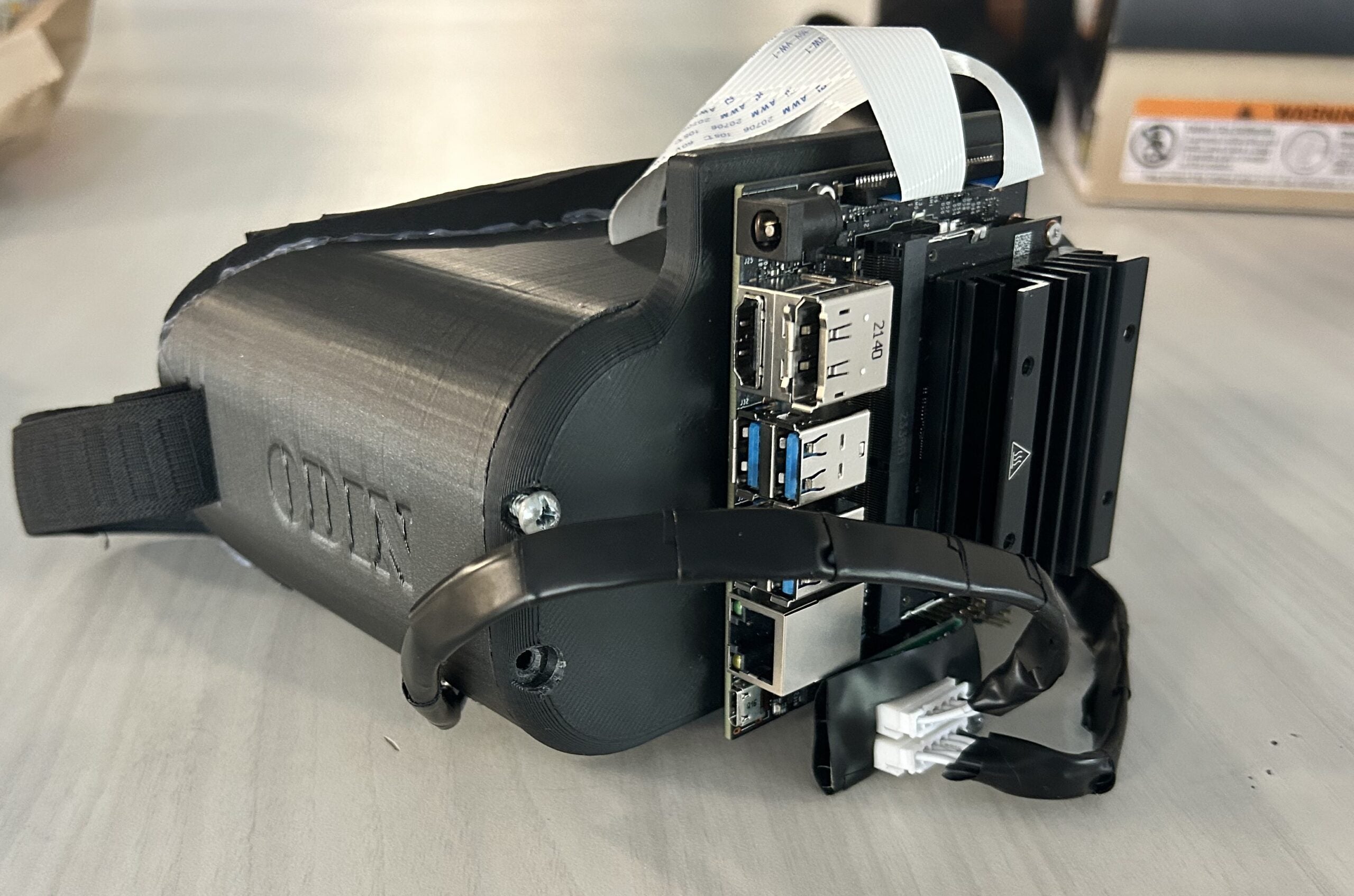 Prototype of a concussion detection headset is shown