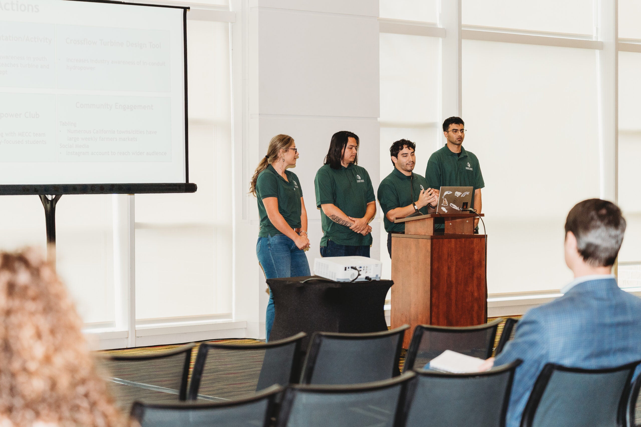 Students present during competition