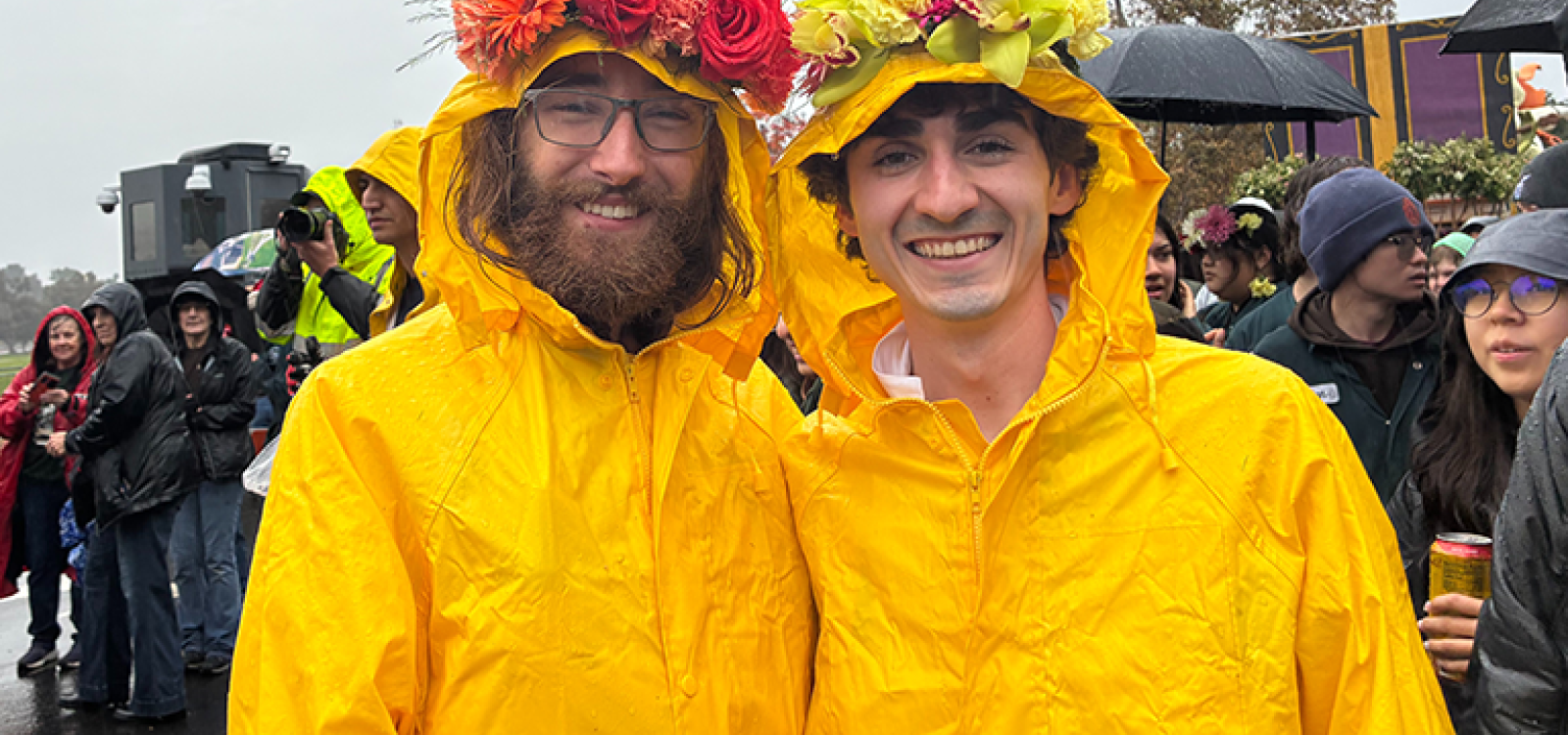 Students pose at the Rose Parade