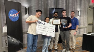 Members of Cal Poly’s PHAT team celebrate their first-place overall finish in NASA’s 2026 Human Lander Challenge in Huntsville, Alabama. The mechanical engineering senior project team won the $10,000 top prize for a cold-water system designed to support future lunar and Mars missions.