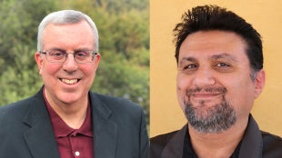 Scott Hazelwood, left, and Foaad Khosmood were named Distinguished Scholars.