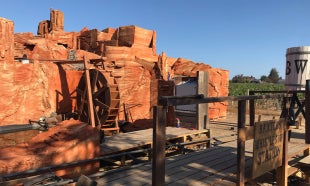 A view of "Little Thunder Mountain" backyard roller coaster