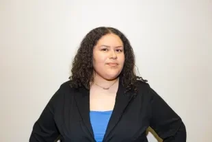 A headshot of a woman