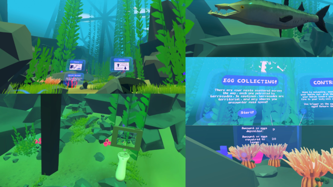Ocean Site One Virtual Reality Mini Games: This immersive VR experience invites users to explore the marine ecosystems growing around California offshore oil platforms through interactive, game-based learning informed by real-world ecological research.