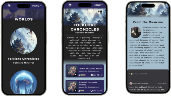 Virtuosos Web Development: An interdisciplinary team of students designed and developed a user-centered website for the rhythm game Virtuosos, combining React, AWS and high-fidelity design to create a more intuitive player experience.