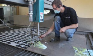Technician working in machine shop
