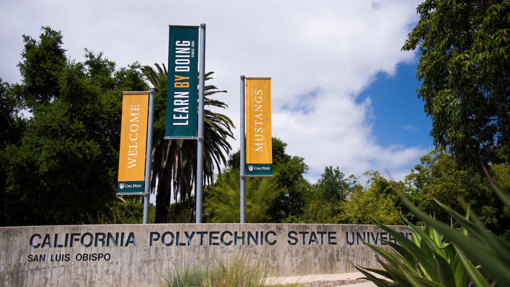 Outdoor photo of Cal Poly sign