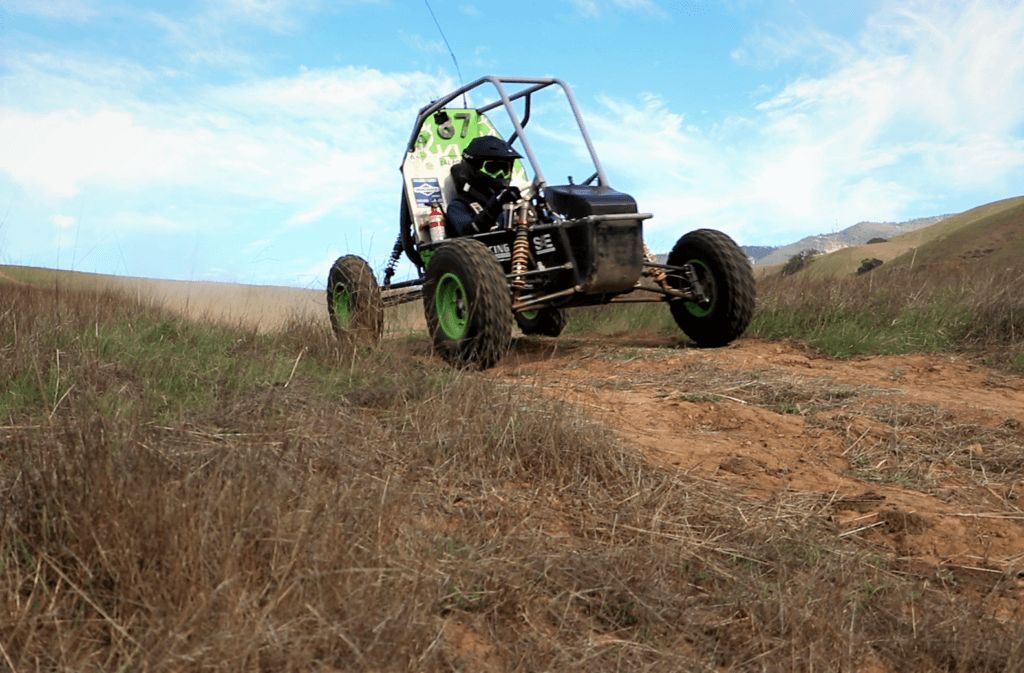 Cal Poly's Baja Racing vehicle is designed to travel through rough terrain.