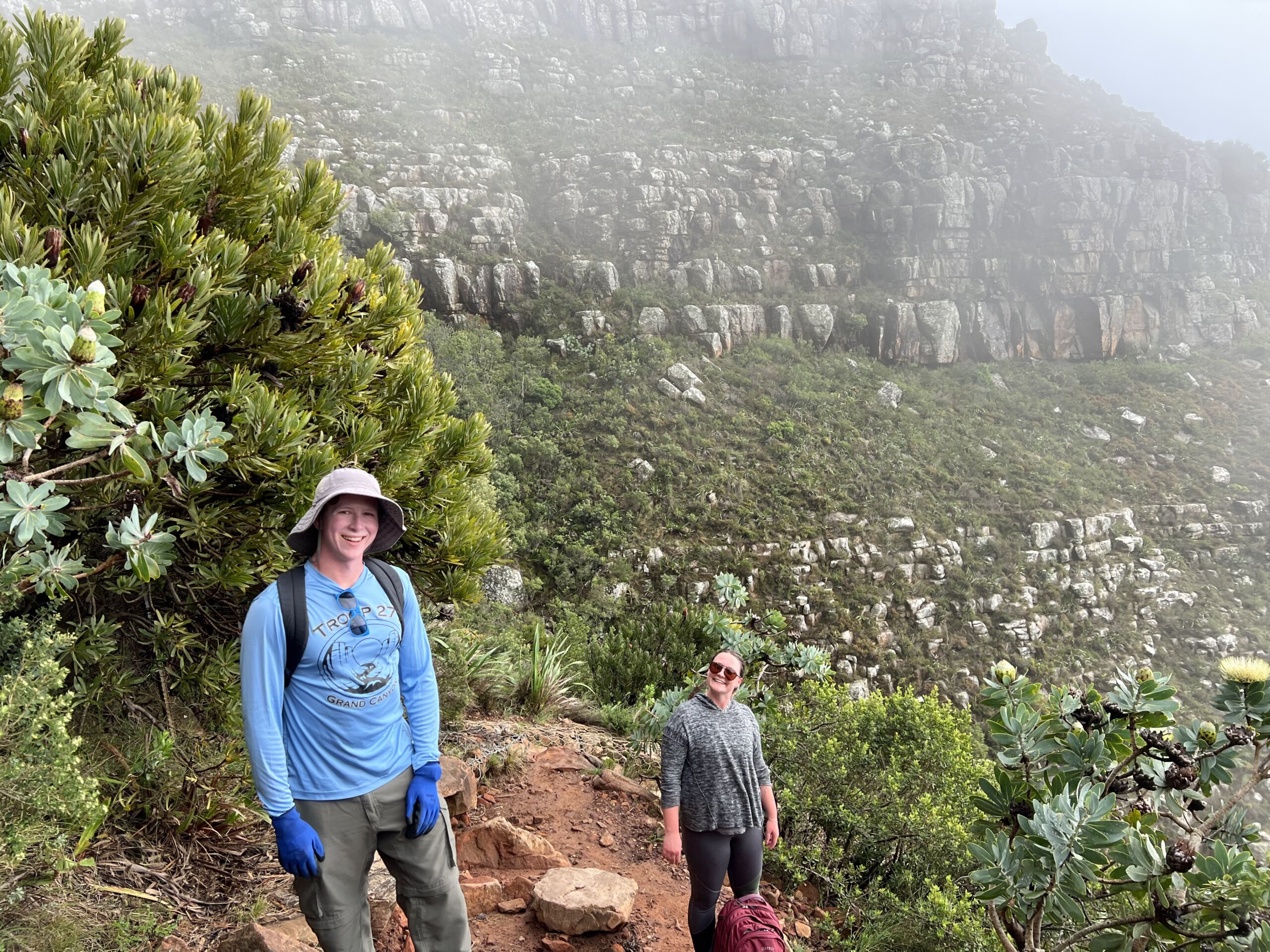 Student hikes up Table Mountain in South Africa