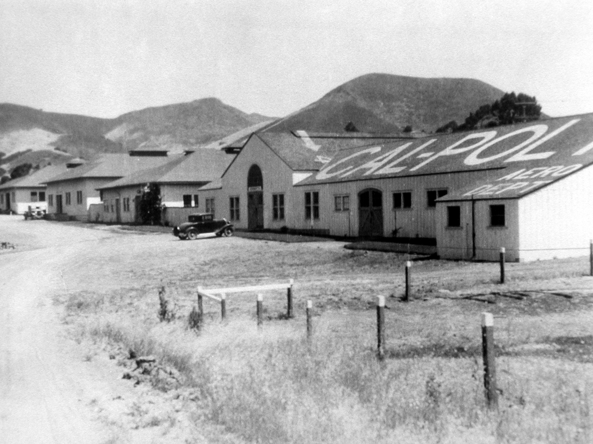 An historical photo of the Hangar shows the early days of the facility designed for the Aeronautical Engineering Department