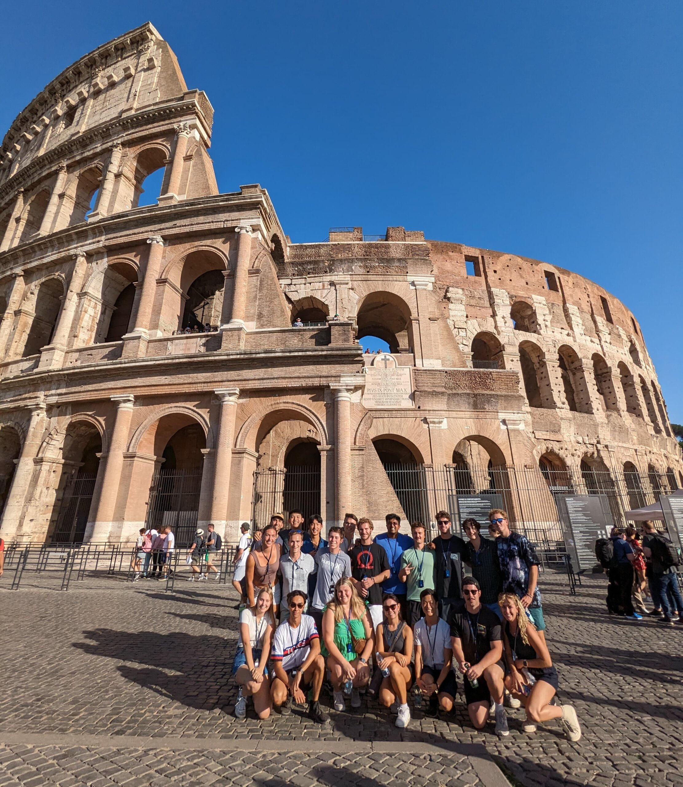 Students visit the Colosseum in Rome