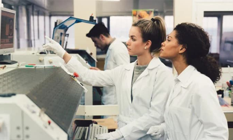 Engineers working in a lab