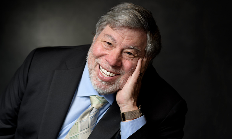 Technology entrepreneur Steve Wozniak posing for a photo