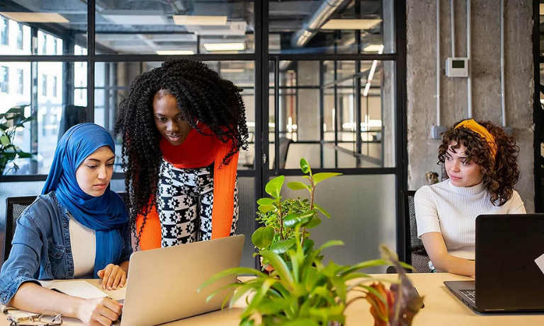 Women working at an office.