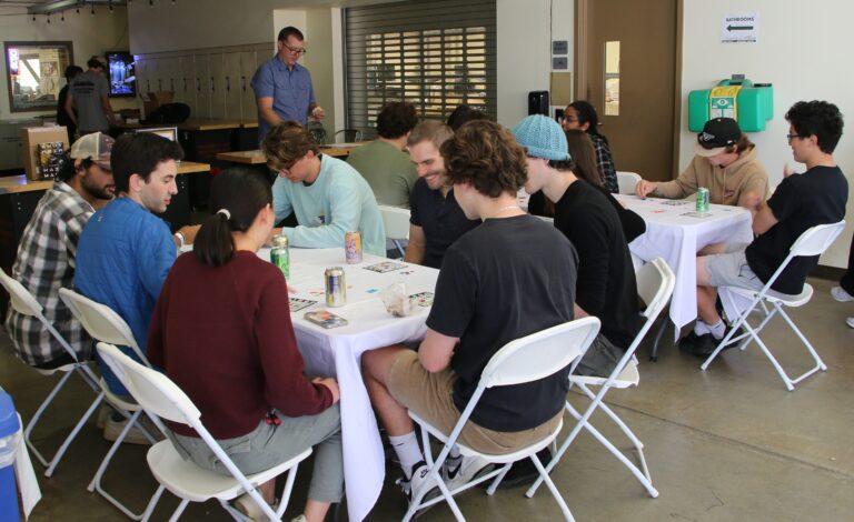 MATE students play bingo during welcome-back event