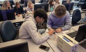 Students working on a project