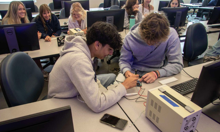 Students working on a project