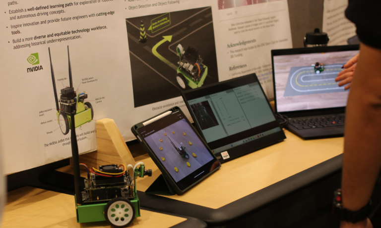 A contraption on wheels, a Cal Poly student's SURP project