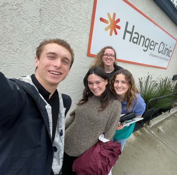 Students take selfie at Hanger clinic