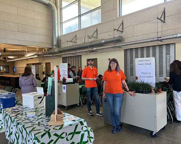 Faculty member at the mental wellness fair
