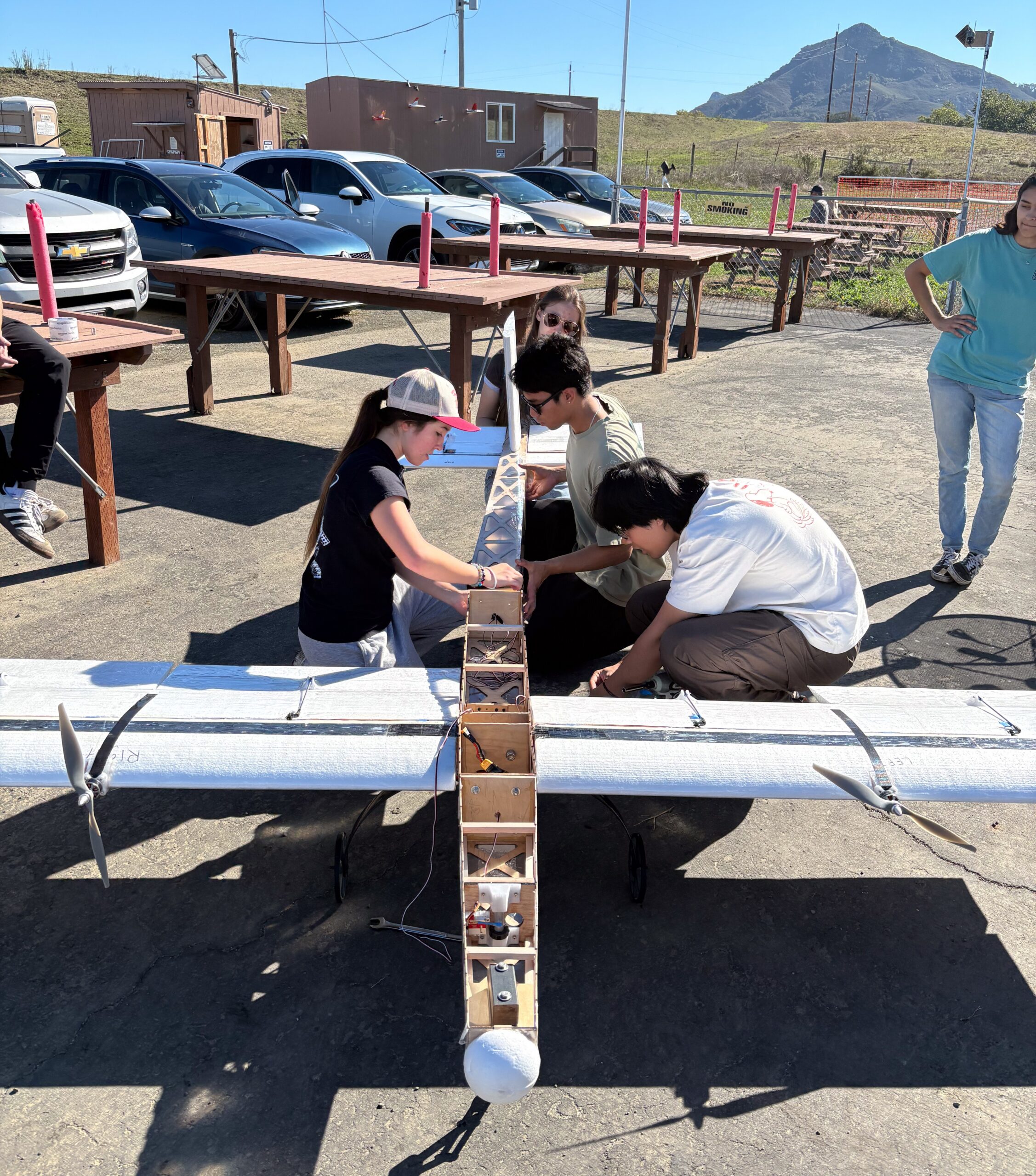 Students fine-tune their plane for testing