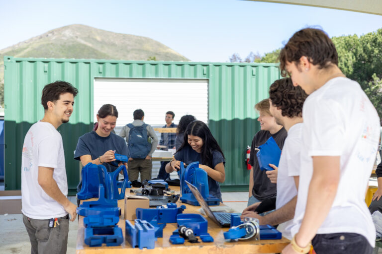 A group of students working on a project