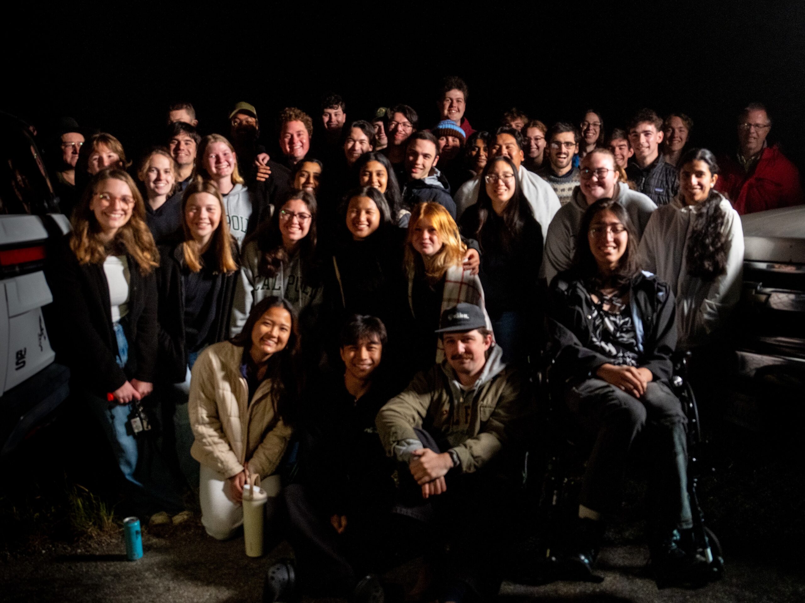 Group gathers in the dark in Lompoc to watch the launch